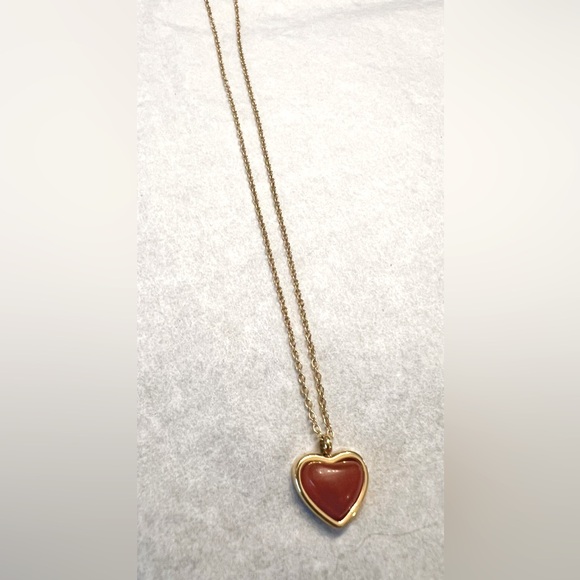 Handmade Jewelry - Carnelian Crystal Heart Necklace